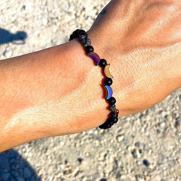 Stackable Hematite Moon Bracelet - Picture 8 of 10